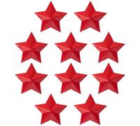 Mikikit Lot de 10 Broches Décoratives en Aluminium Rouge, Insignes Étoile à 5 Branches de 4 Cm, Accessoires Vestimentaires pour Vêtements et Fête, Badges D’évaluation pour Journées