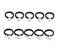 Mikikit Lot De 10 Élastiques à Cheveux Orné De Grosses Et Petites Perles, Haute Élasticité, Sans Couture, Pour Femmes Et Filles, Usage Quotidien Et Cérémonie