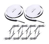 Mikikit Lot de 10 Lacets Plats Bicolores Noirs et Blancs 100 CM en Polyester Lacets de Chaussures de Sport et Baskets Réutilisables pour Chaussures Décontractées Adultes