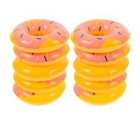 Mikikit Lot de 10 Mini Bouées de Natation Orange de Beignet, Accessoires Décoratifs pour Maison de Poupée, Décorations Miniatures pour Piscine et Bain, Fournitures pour Mini-Maisons