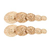 Mikikit Lot de 10 Mini Chapeaux de Paille Tissée Faits Main Tailles Variées Décoration Créative pour Poupées Projets DIY Ornements Rustiques et Style Fermier Authentique