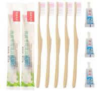 Mikikit Lot de 10 Set de Set de Kits Brosse à Dents Jetables Dentifrice de Voyage en Plastique, pour Hôtels et Déplacements Pratiques Couleur Aléatoire