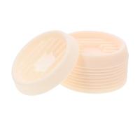 Mikikit Lot de 10 Soucoupes Plastique pour Pots de Fleurs Intérieur, Taille S 7 Cm, Bac à Plantes Anti-débordement, Plateau Drainant Résistant Beige Crème pour Jardinière