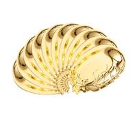 Mikikit Lot de 12 Assiettes d'Apéritif en Plastique Incassable Doré Plateaux de Service Polyvalents pour Fruits Secs Desserts et Collations Taille Petite Usage Ménager et Événementiel