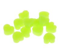 Mikikit Lot de 12 Bouchons D’oreilles en Silicone Souple Modelable, Antibruit et Étanches, Adaptés pour Dormir, Natation Bruit, Réutilisables, Forme Cœur, Couleur Verte, pour Adultes
