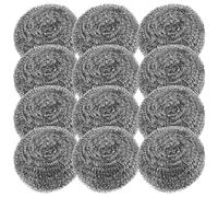 Mikikit Lot de 12 Boules en Fil D'acier Inoxydable pour Nettoyage Cuisine, Brosse à Casseroles et Poêles, 30 G par Pièce, Accessoires Ménagers Solide et Efficaces pour Vaisselle