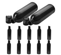 Mikikit Lot de 12 Bouteilles Vides pour Shampoing 250 Ml Format Voyage, Flacons Distributeurs en Plastique Noir avec Bouchon à Pression Étanche, Contenants Rechargeables Pratiques pour