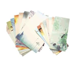 Mikikit Lot de 12 Set de Sets de Ensembles de Papier à Lettres et Enveloppes Style Chinois, Format Pratique, Papier Léger, Motifs Imprimés Assortis, pour Correspondance et Invitations,