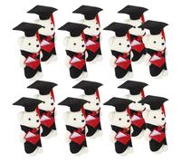 Mikikit Lot de 14 Mini Peluches Ours Docteur en Peluche pour Remise des Diplômes Bouquet Décoratif Emballage Floral Présent de Fin D’Études Doux et Original pour Célébration Scolaire