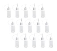 Mikikit Lot de 15 Flacons Applicateurs de Colle 10ml Pointe Aiguille, Corps Flexible en Pe et Métal, pour Stockage de Colle Epoxy et Latex