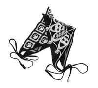 Mikikit Lot De 2 Bandanas Au Crochet : Foulard À Motif Et Toile D'araignée Pour Femme - Bandana Au Crochet, Bandeau Triangulaire Pour Une Fête Gothique