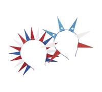 Mikikit Lot de 2 Bandeaux Américains Rouge Blanc Bleu avec Statue Liberté et Étoile Patriotique Accessoires de Fête du 4 Juillet Coiffe Ajustable pour Événements Patriotiques et