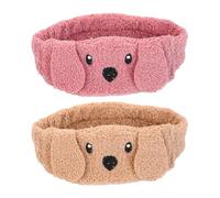 Mikikit Lot de 2 Bandeaux Élastiques en Peluche pour Cheveux Fille, Couvre-chefs Doux et Souples, Masque Yeux Occultant, pour Se Laver le Visage, Maquillage et Soins du Couleur Aléatoire
