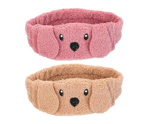 Mikikit Lot de 2 Bandeaux Élastiques en Peluche pour Cheveux Fille, Couvre-chefs Doux et Souples, Masque Yeux Occultant, pour Se Laver le Visage, Maquillage et Soins du Couleur Aléatoire