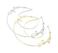 Mikikit Lot de 2 Bandeaux en Alliage Halo, Coiffes Couronne Vintage Dorée et Argentée, Accessoires Cheveux Féminins Élégants pour Décoration de Tête et Occasions Spéciales