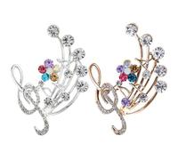Mikikit Lot de 2 Broches de Note de Musique pour Femmes en Alliage, Design Classique, Anti-perte et Résistant, Accessoires pour Bals et Demoiselles D'honneur