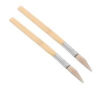 Mikikit Lot de 2 Brunissoirs en Agate Manche en Bambou - Outil de Polissage Manuel pour Bijoux en Argenté et Or - Polisseur Polyvalent pour Loisirs Créatifs et Entretien de Pierres