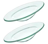 Mikikit Lot de 2 Coupelles en Verre Transparent 12 CM pour Brûleur de Cire Parfumée et Diffuseur Odeur, Support d'Huile Essentielle