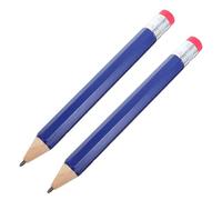 Mikikit Lot de 2 Crayons Géants en Bois 39 Cm Bleu Octogonal avec Capuchon de Protection - Accessoires de Rentrée Scolaire Préscolaire, Crayons Surdimensionnés pour Activités Créatives