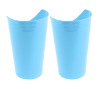 Mikikit Lot de 2 Gobelets à Bec Inclinés pour Personnes Âgées Tasse d'Alimentation Anti-Déversement en Plastique Alimentaire Capacité 237 Ml pour Soins au Lit et Patients Alités