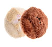 Mikikit Lot de 2 Houppettes à Poudre Moelleuses et Douces en Tissu Pelucheux Motifs Bébé Applicateur Maquillage pour Poudre Blush et Fixation Adaptées Peau Sensible et Usage Bébé