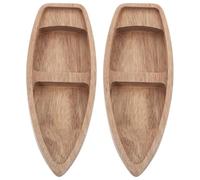 Mikikit Lot de 2 Miniatures de Canoë en Bois Rustique, Maquette de Voilier Décorative Vintage pour Maison, Figurine Navire Nautique Artisanale, Ornement Intérieur pour Bureau et