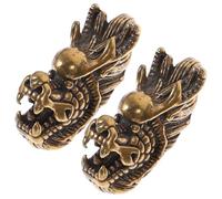 Mikikit Lot de 2 Pendentifs Tête de Dragon en Laiton Petit Format Longue Corne Multifonctionnels pour Porte-Clés Paquet et Décoration DIY Pendentifs Soi-Même Artisanat Créatif