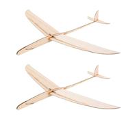 Mikikit Lot de 2 Planeurs Jouet en Bois Naturel pour Garçon et Filles, Taille Standard, à Assembler et Peindre, Manuel pour Plein Air, Kit Créatif Éducatif et Divertissement Extérieur