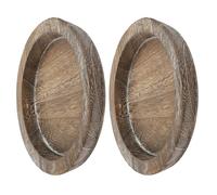 Mikikit Lot de 2 Plateaux Ronds en Bois Massif Petit Format - Plateau pour Bougie Pilier et Chauffe-Plat Assiettes à Apéritifs Polyvalentes Décoration Rustique Cuisine et Centre de