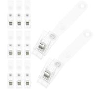 Mikikit Lot de 20 Clips Porte-Badge Métal Transparent, Fixation Facile, Pinces à Étiquettes Nominatives Compactes, Porte-étiquette pour Travail Et Usage Professionnel