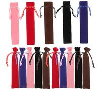 Mikikit Lot de 20 Étuis à Stylos en Flanelle à Cordon de Serrage, Paquet de Rangement pour Stylos Léger et Pratique, Protection pour Bureau, École et Usage Quotidien