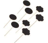Mikikit Lot de 20 Mini Tableaux Noirs en Bois Bâtonnet pour Décoration de Jardin et Écriture de Petits Messages Pratiques
