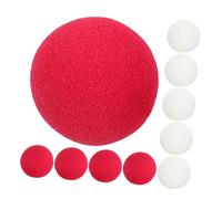 Mikikit Lot de 20 Nez de Clown en Mousse Blanc et Rouge Accessoires de Cosplay Clown Costume Halloween et Fêtes Léger et Portable pour Spectacles Déguisement Farce Drôle