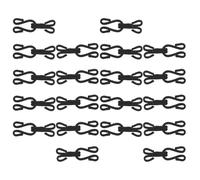 Mikikit Lot de 20 Sets de Attaches Métalliques Invisibles pour Couture, Fermetures à Coudre Noires 37 Mm, Crochets de Remplacement pour Soutien-gorge, Pantalons et Loisirs Créatifs
