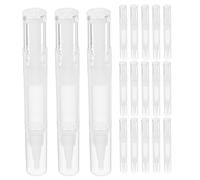 Mikikit Lot de 20 Stylos Gloss à Lèvres Transparents 5 Ml à Mécanisme Rotatif Pinceau Fin Tubes Distributeurs Cosmétiques Rechargeables pour Maquillage Lèvres et Ongles Accessoire de