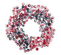 Mikikit Lot de 200 Perles en Verre Craquelé 10Mm pour Création de Bijoux DIY Assortiment Bicolore Dégradé Noir et Rouge-Bleu Perles Rondes D’Espacement pour Bracelets et Colliers