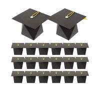 Mikikit Lot de 25 Boîtes à Bonbons Forme Chapeau de Remise de Diplôme Boîte avec Pompon Cérémonie de Fin D’études