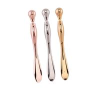 Mikikit Lot de 3 Masseurs Yeux en Métal, Cuillères à Crème Visage Compactes, Outils de Soin Contour des Yeux Anti-poches, Usage Quotidien Cosmétique, Couleurs Or, Argenté et Rose Gold