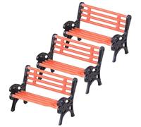 Mikikit Lot de 3 Mini Bancs Décor Paysager pour Maison de Poupée, Mobilier Miniature en Bois, Grand Format, Accessoires de Jardin Féerique pour Bricolages et Micro-paysages, Décoratif