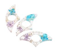 Mikikit Lot de 3 Signets en Résine Fleurs Séchées et Anneaux Transparents Support de Page Miniature à Empreintes pour Lecture, Porte-pages de Livre à Pouce, Accessoire de Bureau