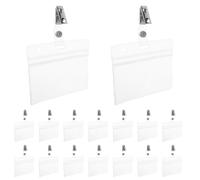 Mikikit Lot de 30 Porte-Badges Horizontaux Transparents en PVC Étanches Double Clip à Double Trou Étuis pour Cartes d'Identité Protection Optimale pour Bureau École et Environnement