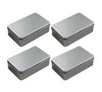 Mikikit Lot de 4 Boîtes à Bonbons en Fer-blanc et Coffrets de Rangement pour Biscuits Construction sans Couture et Résistance aux Chutes, Couleur Argenté, pour Projets de Fabrication