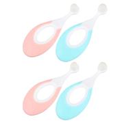 Mikikit Lot de 4 Brosses à Dents Bébé Souples en Pp Pbt, Nettoyage Doux des Gencives et Espaces Interdentaires, Légères et Portables pour Soins Dentaires Infantile