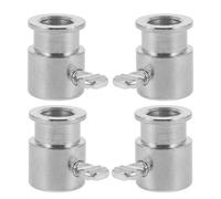 Mikikit Lot de 4 Butées de Tige Chromées pour Broche de Barbecue à Gaz, Accessoire de Fixation Métallique, Rouleau de Tige pour Rôtisserie, Kit Barbecue pour Cuisson en Extérieur