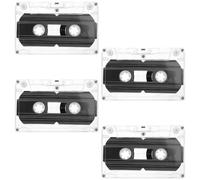 Mikikit Lot de 4 Cassettes Microcassette Vierges 30 avec Boîtier Rigide Transparent, Compatibles Enregistreurs de Musique, pour Enregistrement Audio, Éducation et Fêtes Rétro