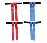 Mikikit Lot de 4 Ceintures de Flag Football Garçon et Filles 90 CM avec Drapeaux Rouges et Bleus Ceintures Réglables avec Fermeture à Scratch pour Entraînement et Sports D’Équipe