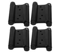 Mikikit Lot de 4 Charnières Battantes Doubles Actions en Acier Inoxydable 3 Pouces Noir Kit d'Installation à Fermeture Automatique avec Ressorts pour Portes Lourdes pour Saloon Bar et
