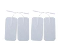 Mikikit Lot de 4 Coussinets Auto-adhésifs en Gel pour Électrostimulateur, Patchs Électrodes 5x10 Cm en Non-tissé Fil, Compatibles Unités à Basse et Moyenne Fréquence pour Massage et Soins