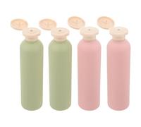 Mikikit Lot de 4 Flacons de Gel Rechargeables 260 Ml Flacons Souples en Plastique Vert Avocat avec Bouchon à Clapet Bouteille de Voyage Compacte et Étanche pour Shampooing et Lotion