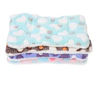 Mikikit Lot de 4 Nids Confortables pour Petits Animaux, Coussins Chauffants Pratiques en Polaire Corail et Sherpa Polyester, Adaptés pour Cage, pour Écureuils et Rats, Accessoire